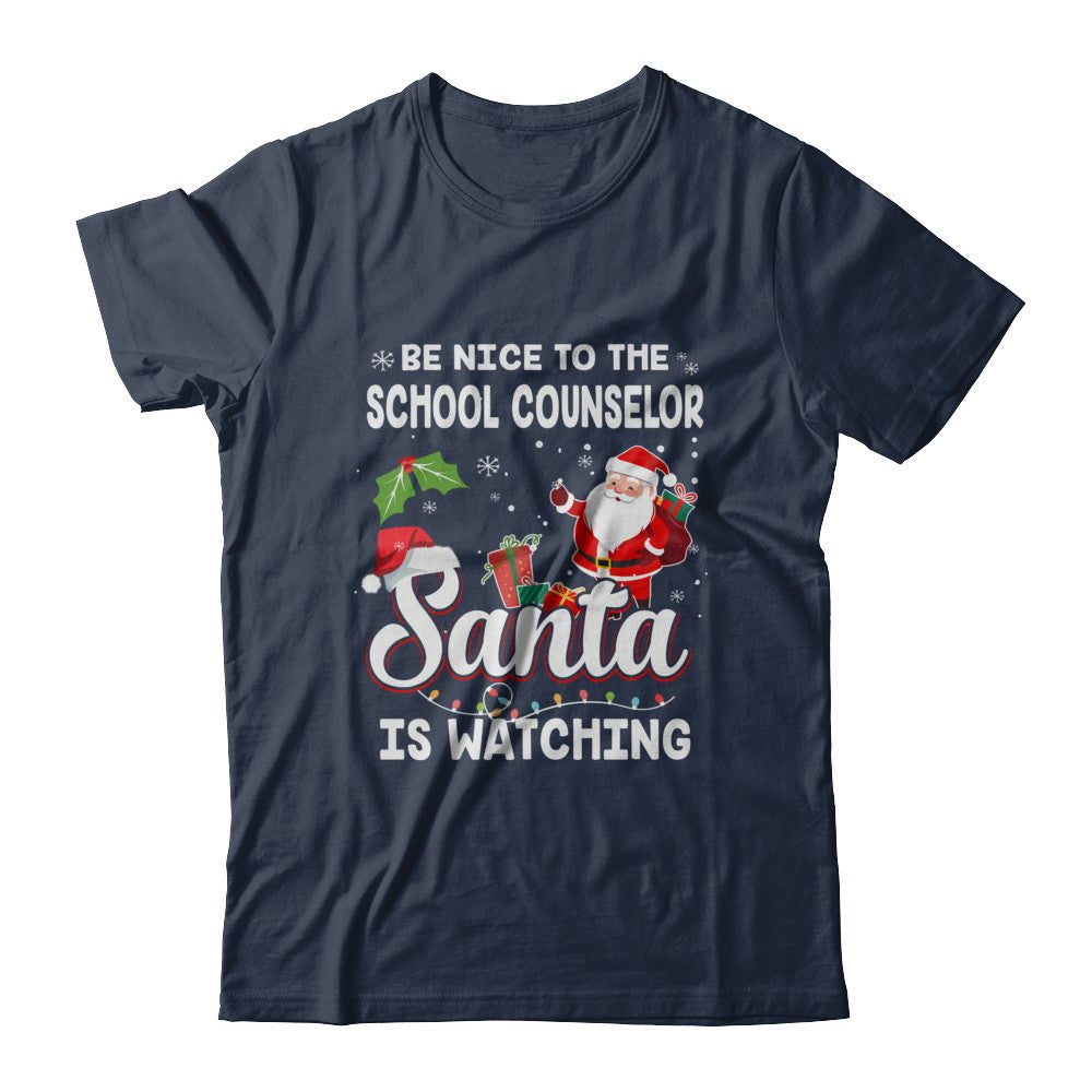 Be Nice To The School Counselor Santa Is Watching T-Shirt & Sweatshirt | Teecentury.com