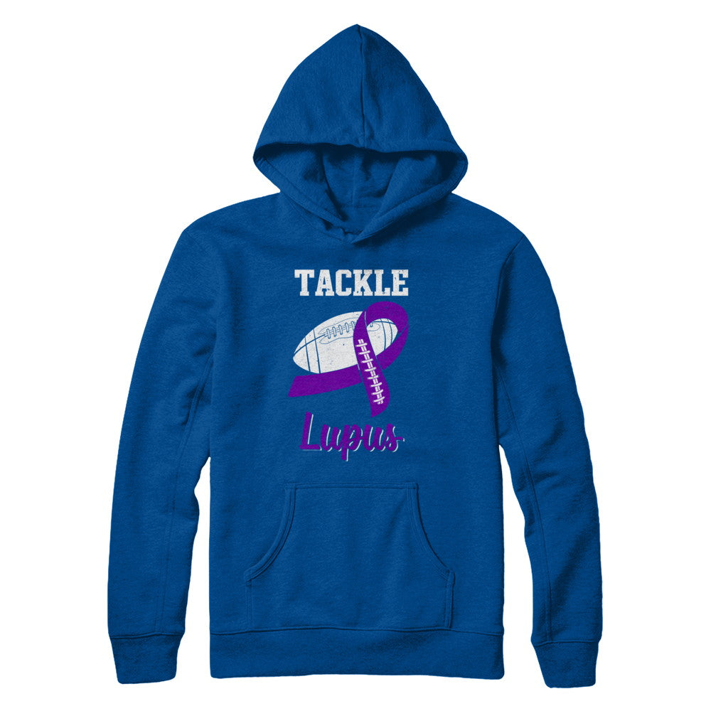 Football Survivor Tackle Purple Lupus Awareness T-Shirt & Hoodie | Teecentury.com