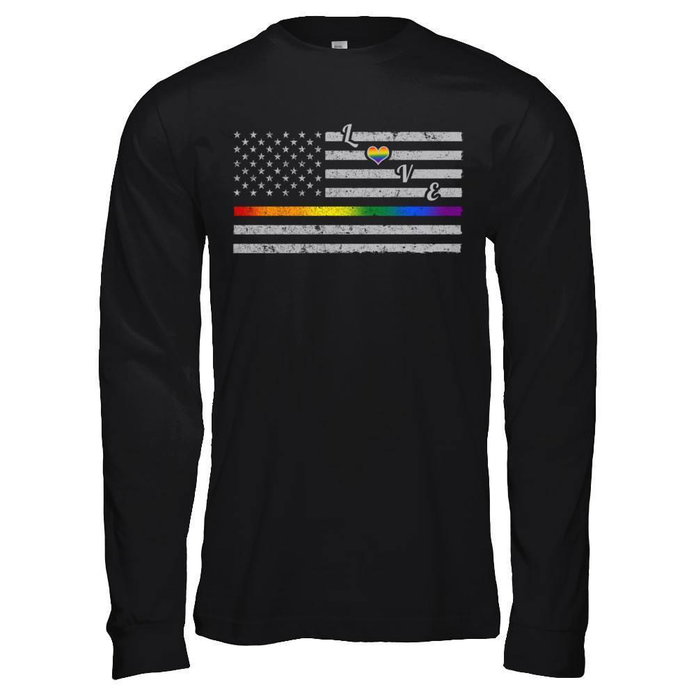 Love Rainbow Heart Flag Lesbian Gay Pride Lgbt T-Shirt & Hoodie | Teecentury.com