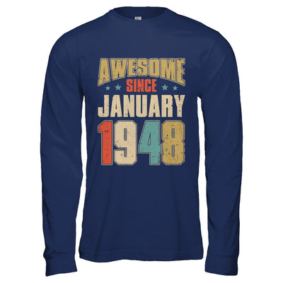 Vintage Retro Awesome Since January 1948 74th Birthday T-Shirt & Hoodie | Teecentury.com