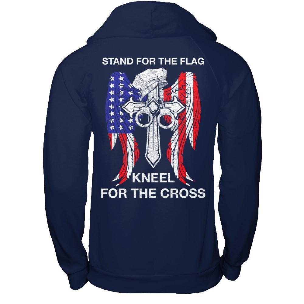 Police Stand For The Flag Kneel For The Cross T-Shirt & Hoodie | Teecentury.com