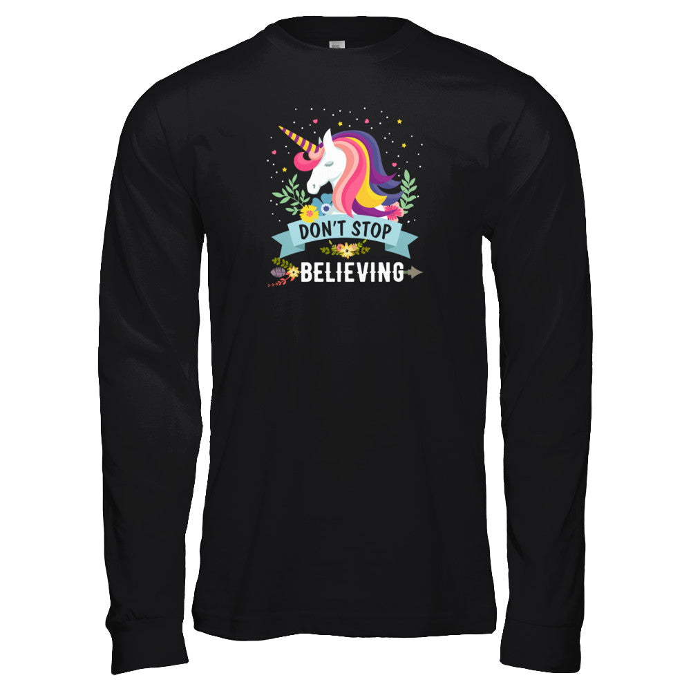 Unicorn Don't Stop Believing T-Shirt & Tank Top | Teecentury.com