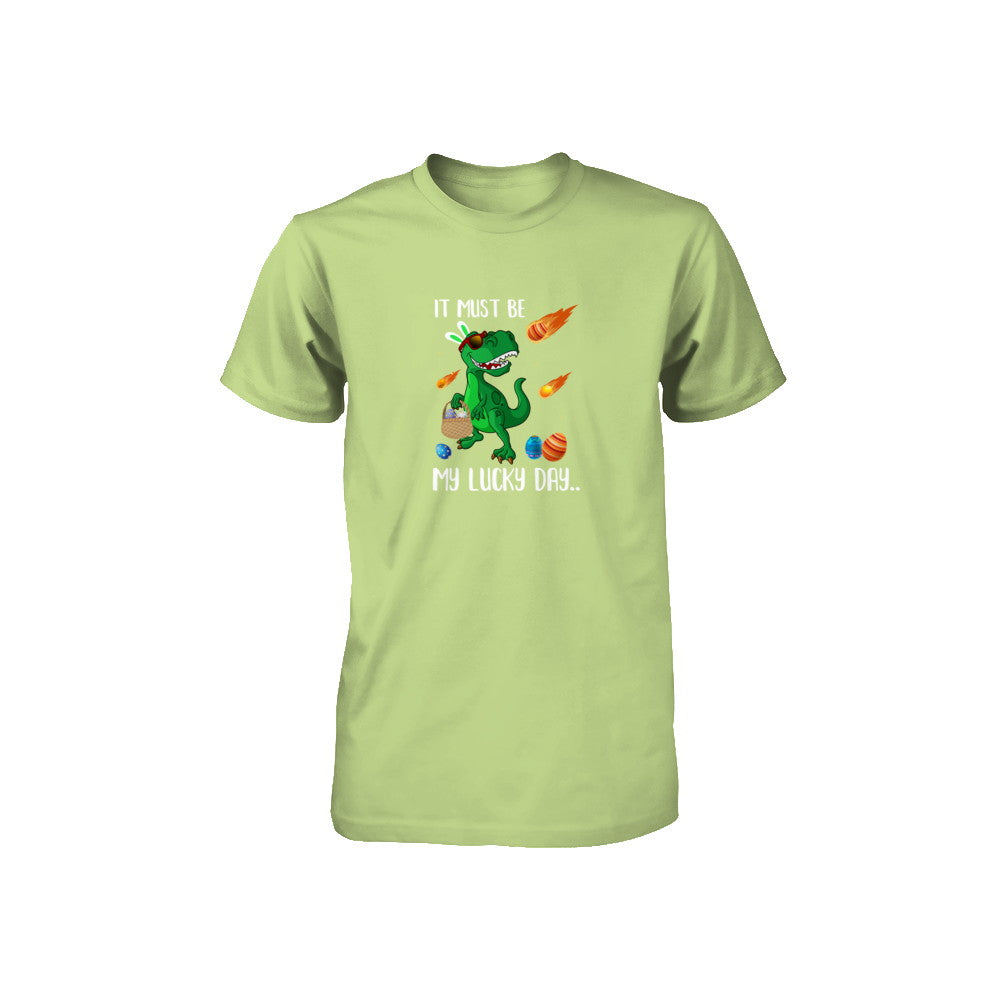 Funny Easter Bunny Dinosaur It Must Be My Lucky Day Youth Youth Shirt | Teecentury.com