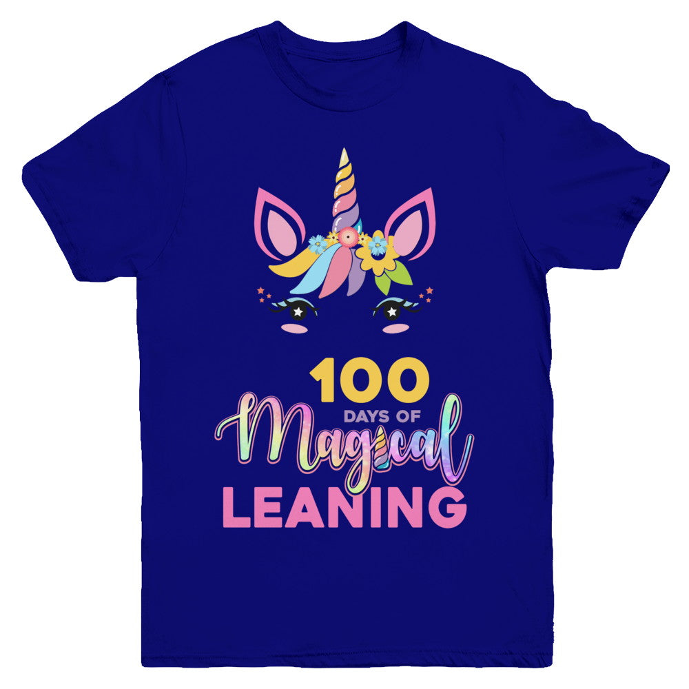 100 Days Of Magical Leaning School Unicorn Girl Gift Youth Youth Shirt | Teecentury.com