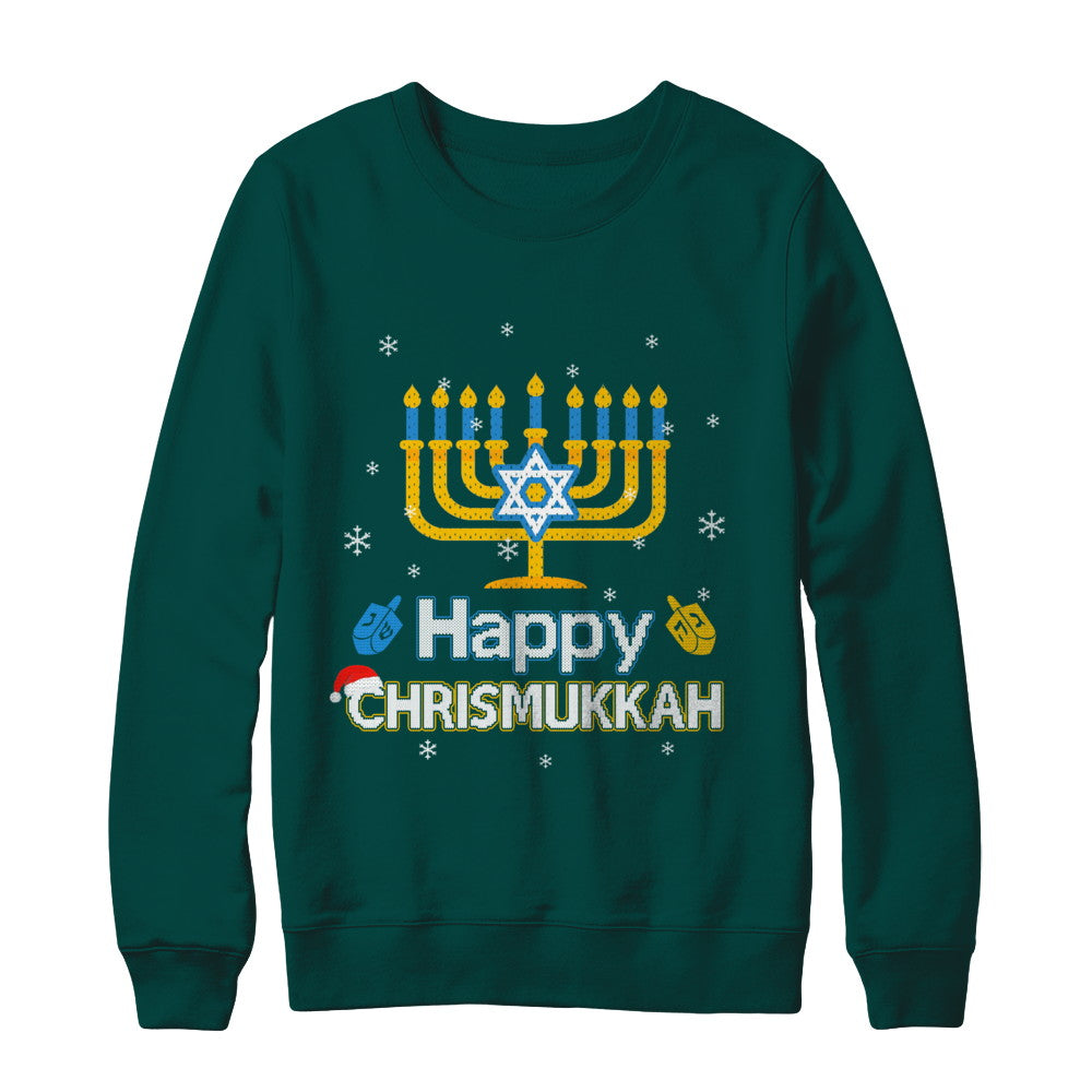 Happy Chrismukkah Ugly Hanukkah Christmas Sweater T-Shirt & Sweatshirt | Teecentury.com