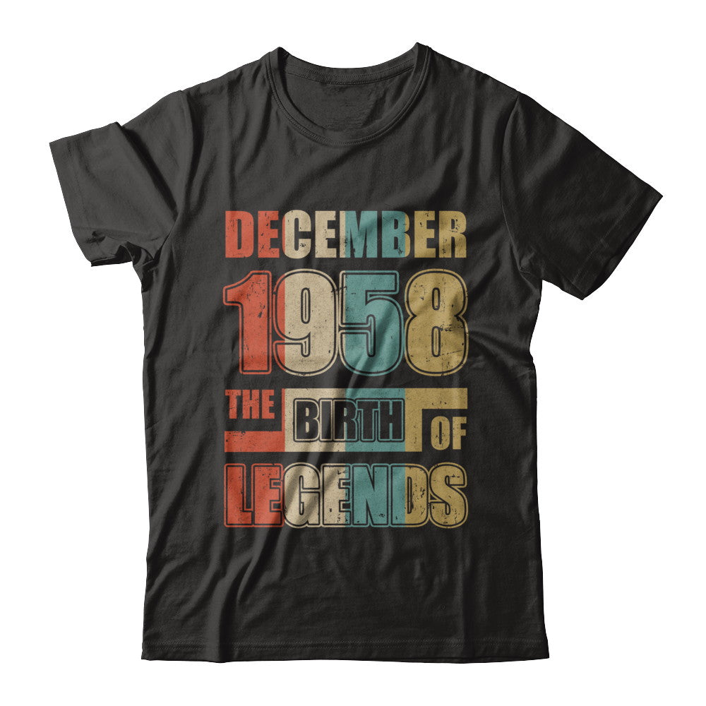 Vintage Retro December 1958 Birth Of Legends 64th Birthday T-Shirt & Hoodie | Teecentury.com