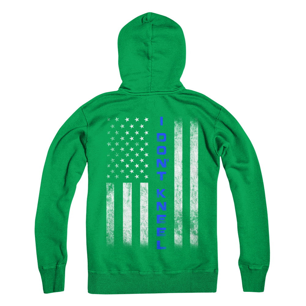 I Don't Kneel Thin Blue Line Flag Patriotic Police T-Shirt & Hoodie | Teecentury.com