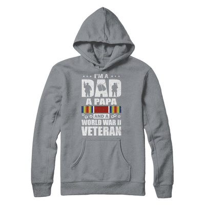 A Dad A Papa And A World War II Veteran Fathers Day T-Shirt & Hoodie | Teecentury.com