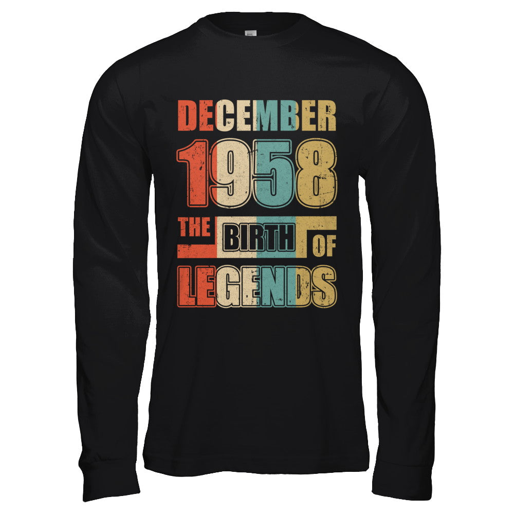 Vintage Retro December 1958 Birth Of Legends 64th Birthday T-Shirt & Hoodie | Teecentury.com
