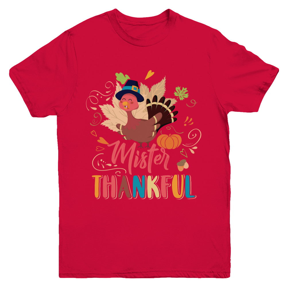 Cute Mister Thankful Turkey Thanksgiving Youth Youth Shirt | Teecentury.com
