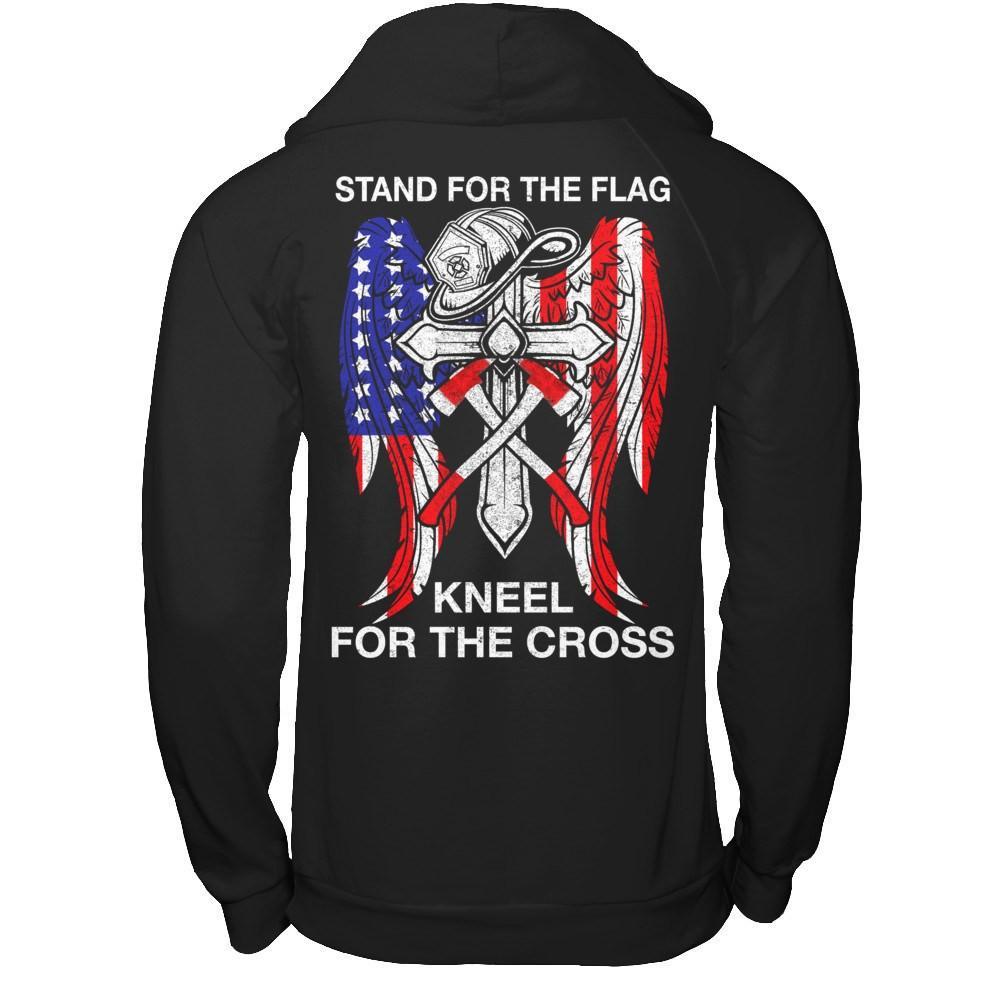Firefighter Stand For The Flag Kneel For The Cross T-Shirt & Hoodie | Teecentury.com