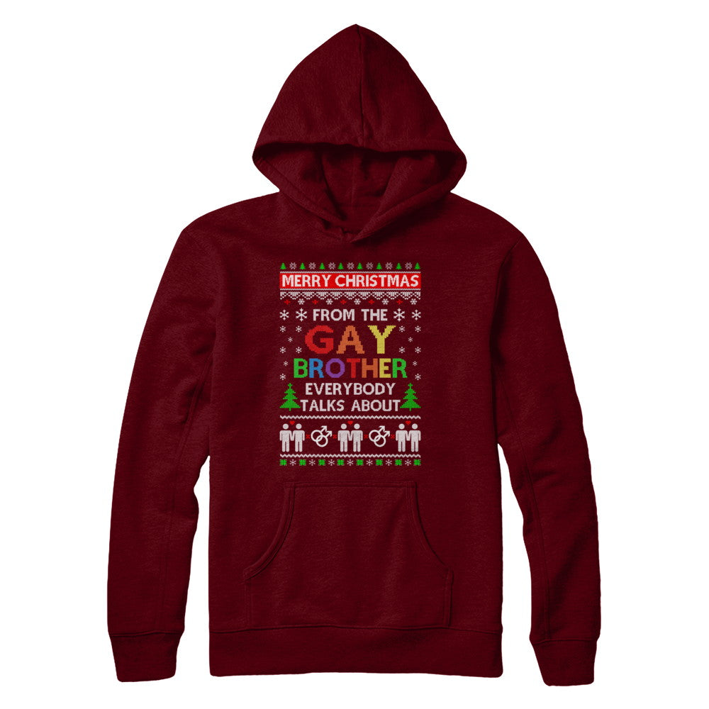 LGBT Merry Christmas From Gay Brother Ugly Christmas Sweater T-Shirt & Sweatshirt | Teecentury.com