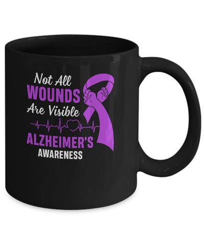 Alzheimer's Awareness Purple Not All Wounds Are Visible Mug Coffee Mug | Teecentury.com