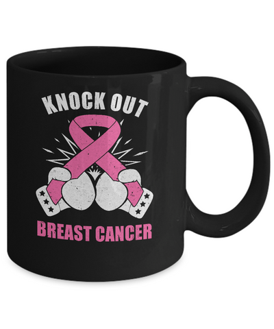 Boxing Knock Out Breast Cancer Awareness Support Mug Coffee Mug | Teecentury.com