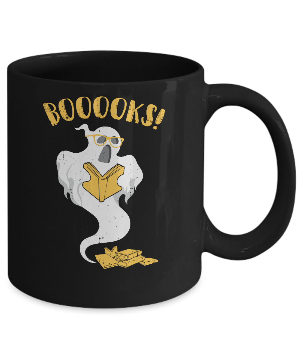 Book Reader Nerd Ghost Reading Books Halloween Mug Coffee Mug | Teecentury.com