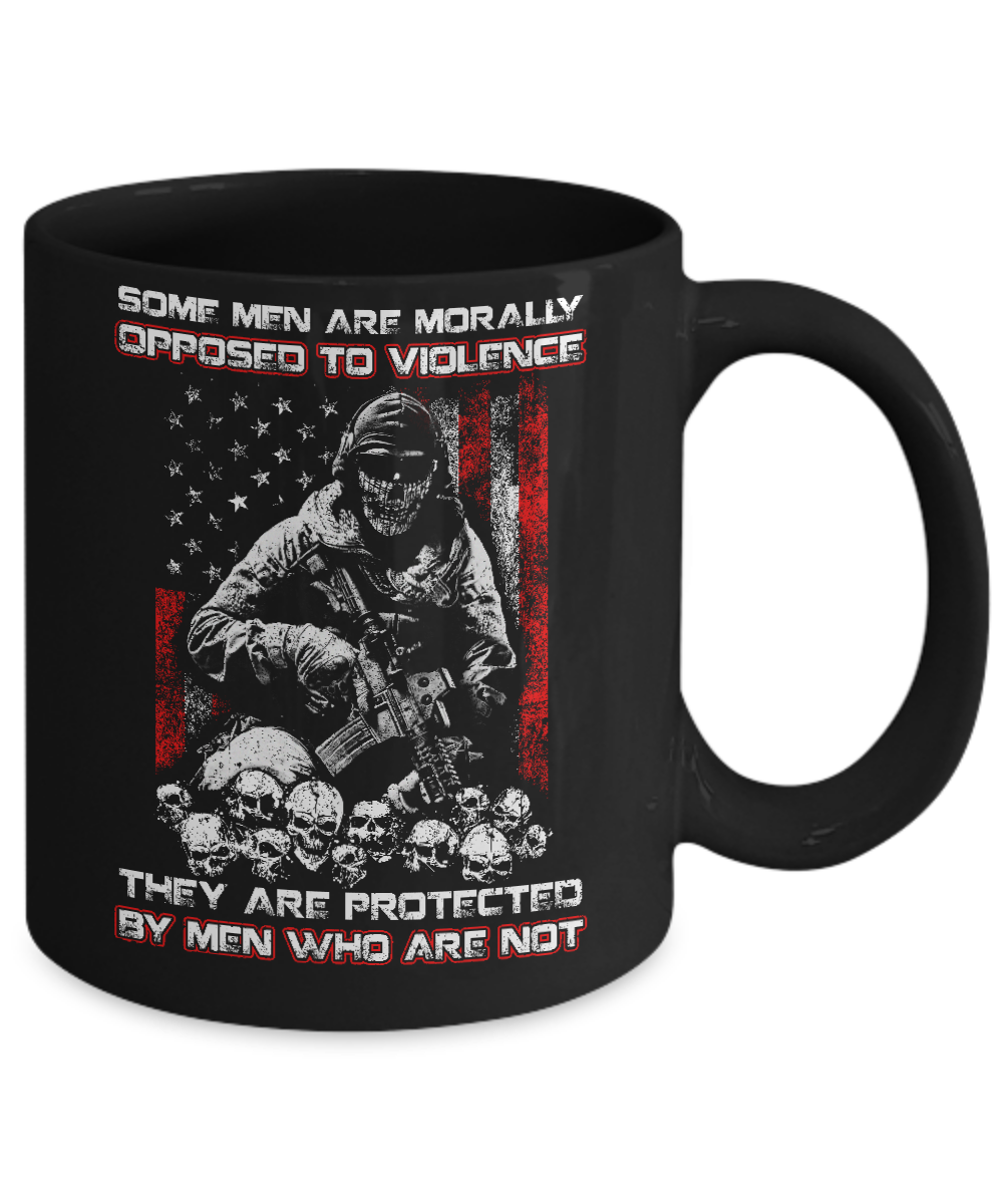 Veteran Men Opposed To Violence They Are Protected By Men Who Are Not Mug Coffee Mug | Teecentury.com