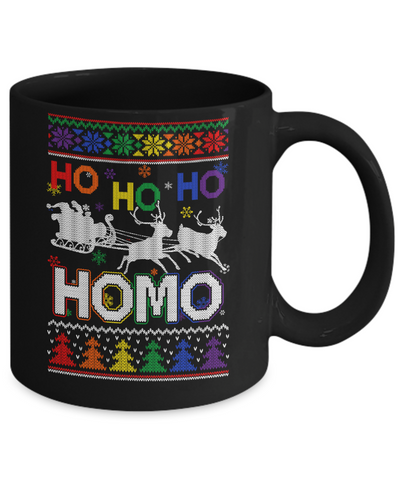 Ho Ho Ho Homo Santa LGBT Gay Ugly Christmas Sweater Mug Coffee Mug | Teecentury.com