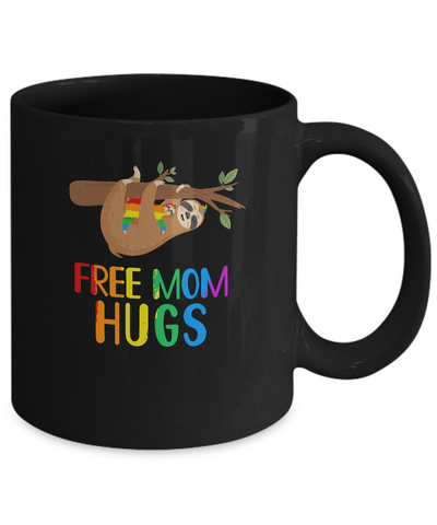 Free Mom Hugs Sloth Rainbow Heart LGBT Pride Month Mug Coffee Mug | Teecentury.com