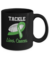 Football Survivor Tackle Green Liver Cancer Awareness Mug Coffee Mug | Teecentury.com