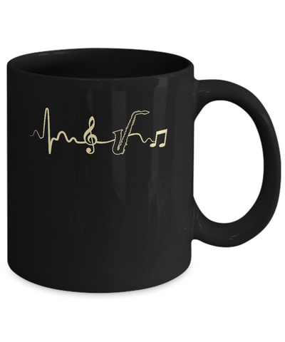 Saxophone Heartbeat Musician Mug Coffee Mug | Teecentury.com