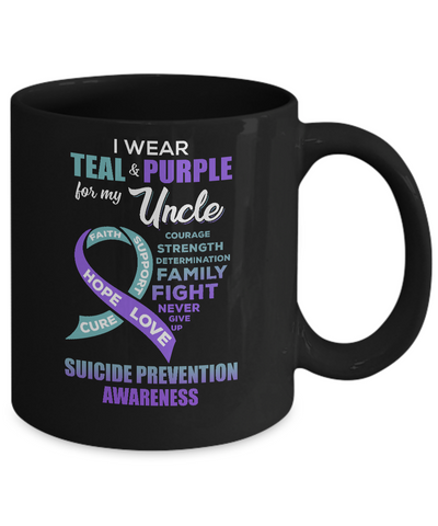 Suicide Prevention I Wear Teal And Purple For My Uncle Mug Coffee Mug | Teecentury.com