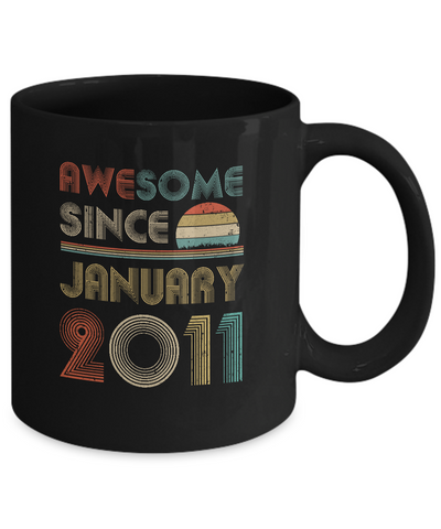 Awesome Since January 2011 Vintage 11th Birthday Gifts Mug Coffee Mug | Teecentury.com