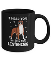 I Hear You I'm Just Not Listening Funny Pitbull Mug Coffee Mug | Teecentury.com