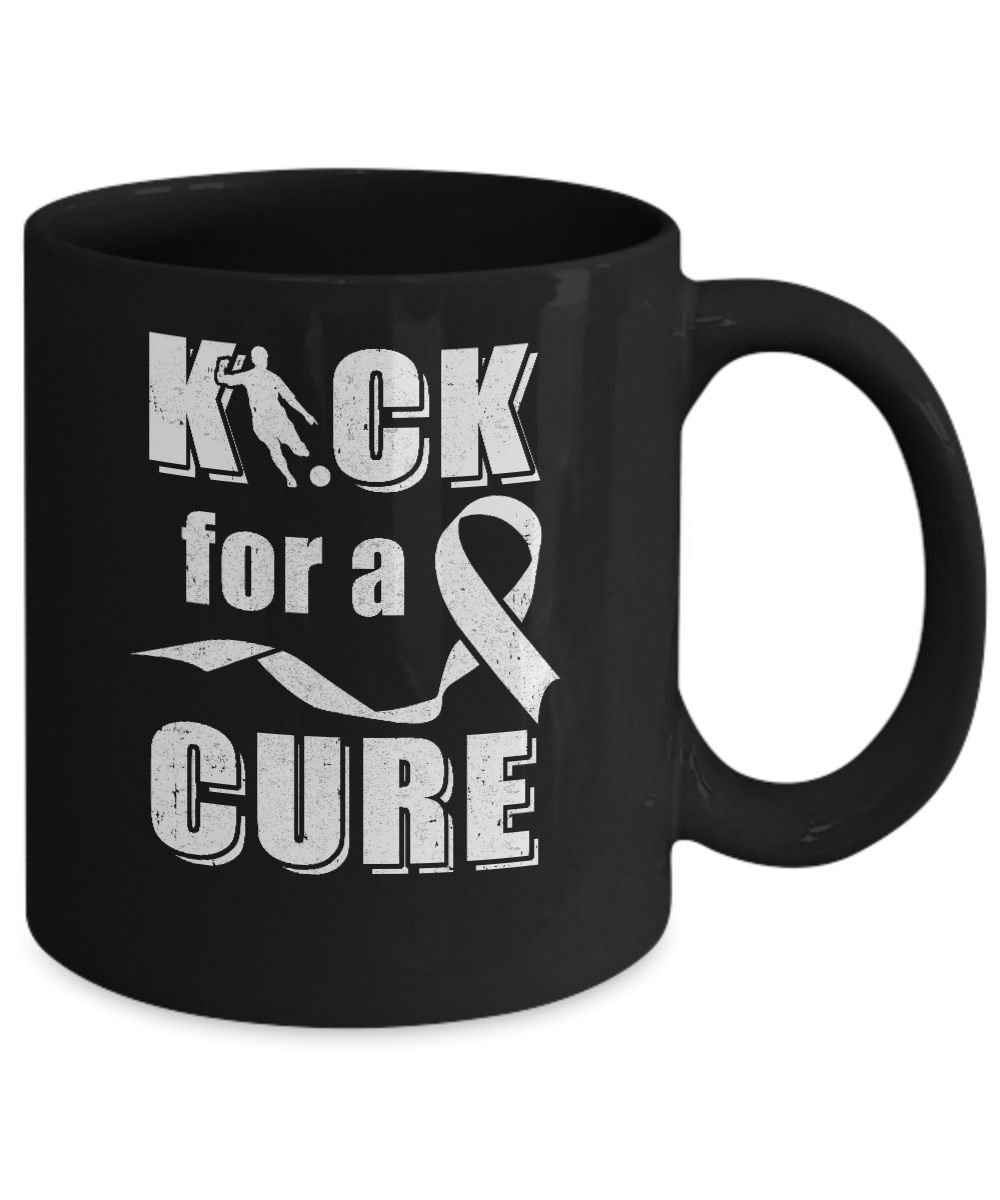 Kick For A Cure Soccer Clear Lung Cancer Awareness Mug Coffee Mug | Teecentury.com