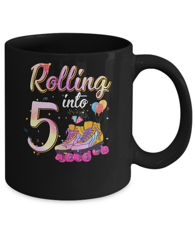 5 Years Old Birthday Girls Roller Skates 80's 5th Birthday Mug Coffee Mug | Teecentury.com