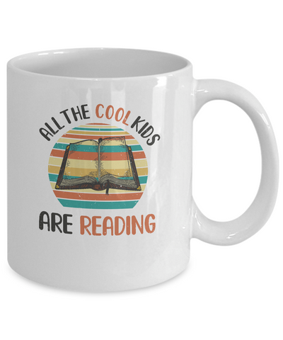 Retro Vintage Sunset All The Cool Kids Are Reading Mug Coffee Mug | Teecentury.com