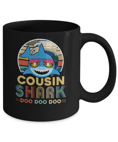 Retro Vintage Cousin Shark Doo Doo Doo Mug Coffee Mug | Teecentury.com