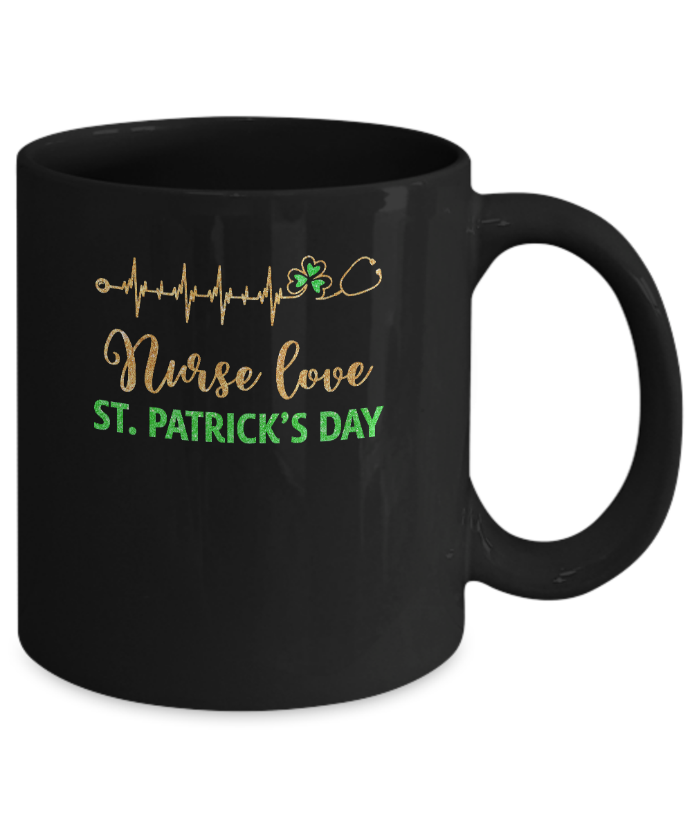 Stethoscope Love Shamrock Nurse St Patrick's Day Gifts Mug Coffee Mug | Teecentury.com