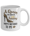 Born In January Girl Leopard High Heels Birthday Women Gift Mug Coffee Mug | Teecentury.com
