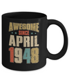 Vintage Retro Awesome Since April 1948 74th Birthday Mug Coffee Mug | Teecentury.com