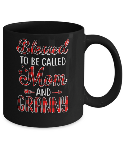 Red Buffalo Plaid Blessed To Be Called Mom And Granny Mug Coffee Mug | Teecentury.com