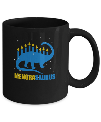 Funny Hanukkah Dinosaur Menorah Brontosaurus Menorasaurus Mug Coffee Mug | Teecentury.com