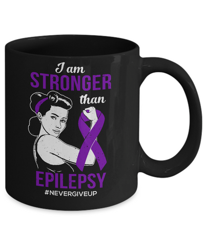 I Am Stronger Than Epilepsy Awareness Support Mug Coffee Mug | Teecentury.com