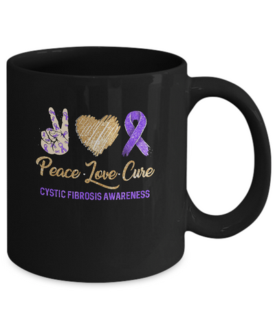 Peace Love Cure Cystic Fibrosis Awareness Mug Coffee Mug | Teecentury.com