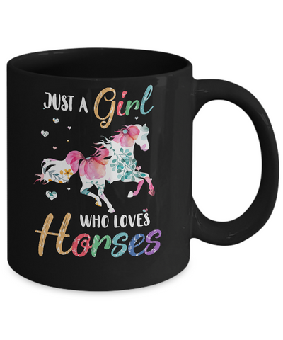 Just A Girl Who Loves Horses Cute Horse Lover Mug Coffee Mug | Teecentury.com