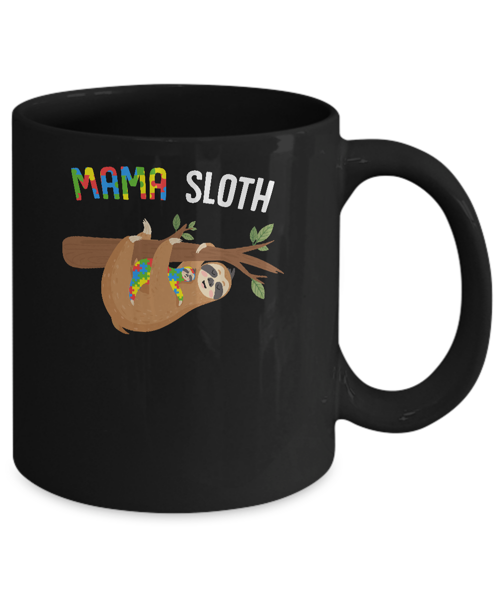 Mama Sloth Autism Awareness Mom Gift Mug Coffee Mug | Teecentury.com