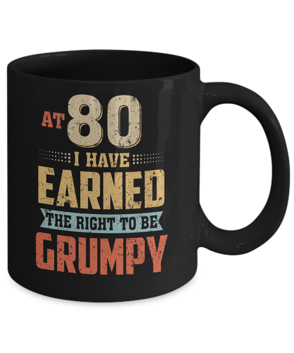 Vintage The Right To Be Grumpy 80th 1942 Birthday Gift Mug Coffee Mug | Teecentury.com