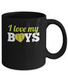 Love My Boys Mom And Dad Softball Mug Coffee Mug | Teecentury.com
