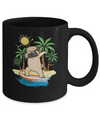 Summer Vacation Dabbing Pug Surfing Surfboard Gift Mug Coffee Mug | Teecentury.com