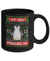 I Just Really Like Penguins Ok Ugly Christmas Sweater Mug Coffee Mug | Teecentury.com