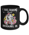 Dog I Just Freaking Love Dachshund Mug Coffee Mug | Teecentury.com