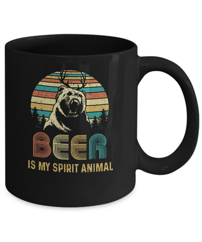 Beer Is My Spirit Animal Vintage Bear Lover Gifts Mug Coffee Mug | Teecentury.com