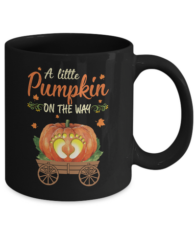 Funny Little Pumpkin On The Way Pregnant Halloween Mug Coffee Mug | Teecentury.com