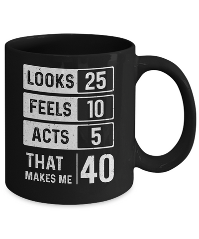1982 40th Years Old Birthday Looks Feels Acts Make Me 40th Mug Coffee Mug | Teecentury.com