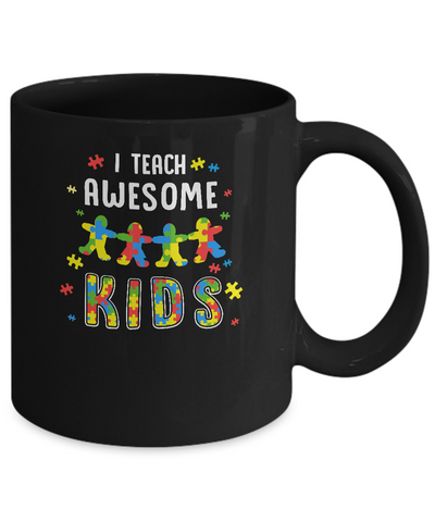 I Teach Awesome Kids Autism Awareness Puzzle Teacher Mug Coffee Mug | Teecentury.com