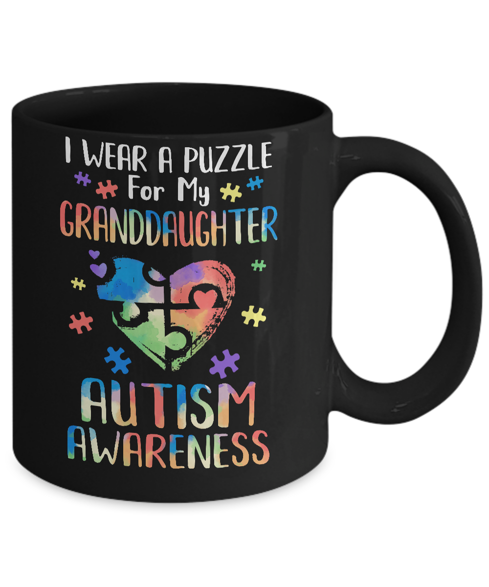 I Wear A Puzzle For My Granddaughter Autism Awareness Mug Coffee Mug | Teecentury.com